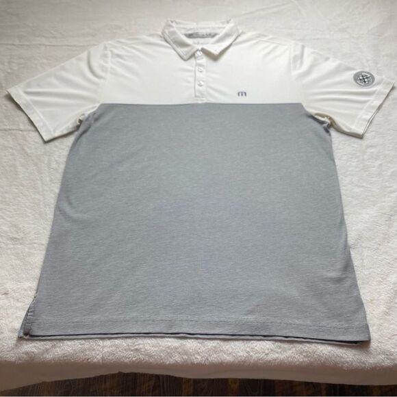 Travis Mathew White and Gray Polo Shirt Size XL - Picture 1 of 11